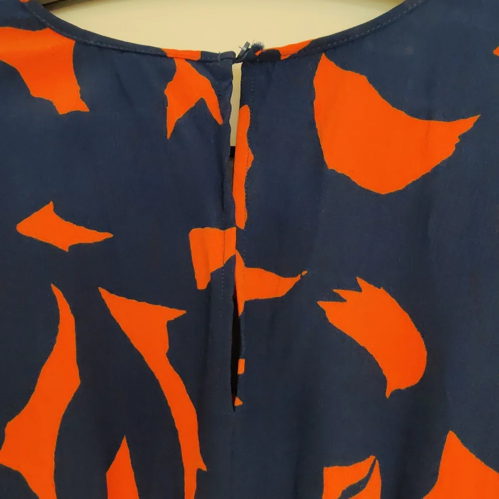 H&M 'Gorman style' royal blue & orange abstract dress. Approx size AU12 - Picture 4 of 5